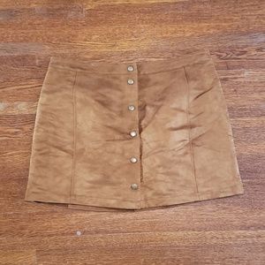 Tan Faux suede mini skirt
